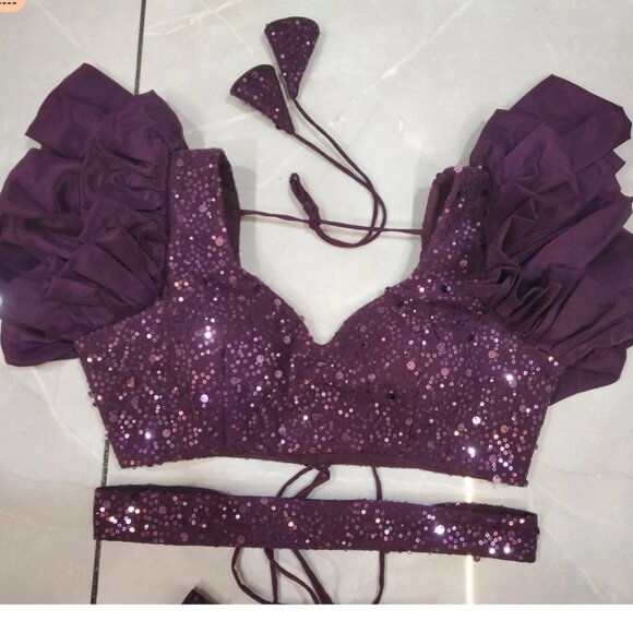 Elegant Purple Sequin Wedding Dress - Picture 6 of 6